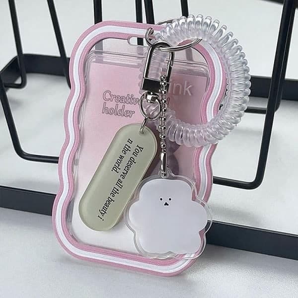 Skyholder for Kpop Fotokort, 3 tommer, Rosa