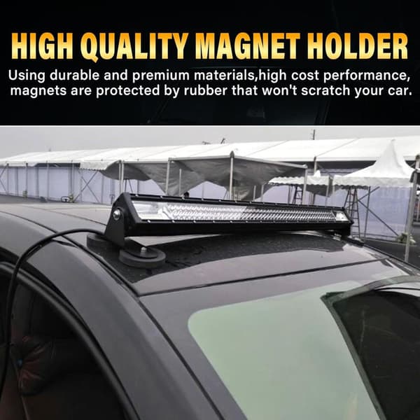 Starkt magnetfäste, magnetisk sugkoppshållare för LED-ljusramp, LED-ljusramp, arbetslampa, för terrängbil lastbil SUV 4x4