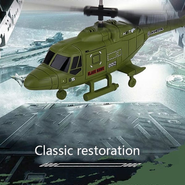 Uusi kaukosäädöllä toimiva helikopteri, 3,5 kanavaa RC-drone-helikopteri LED-valolla yöllä Green
