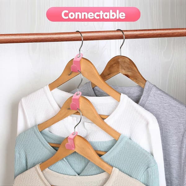 60 stk. Bøjleforbindelseskroge Drop Connecting Hanger Hook Multi-Layer Stabelbare Bøjleforlængerclips til Skab Garderobe Organizer Pladsbesparende