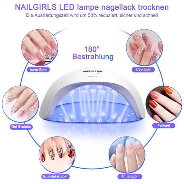 UV LED neglelampe, intelligent negleforbedring, hurtig tørring af olie og lim