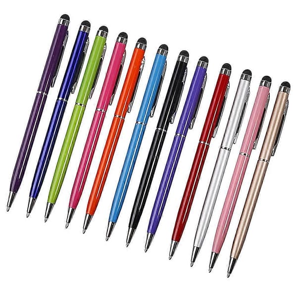 Touch Pen 12 stk. kuglepen 2 i 1 stylus til berøringsskærmsenheder