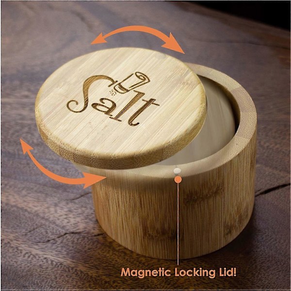 Totally Bamboo Salt Box, Bambuförvaringslåda med magnetiskt svänglock style 1