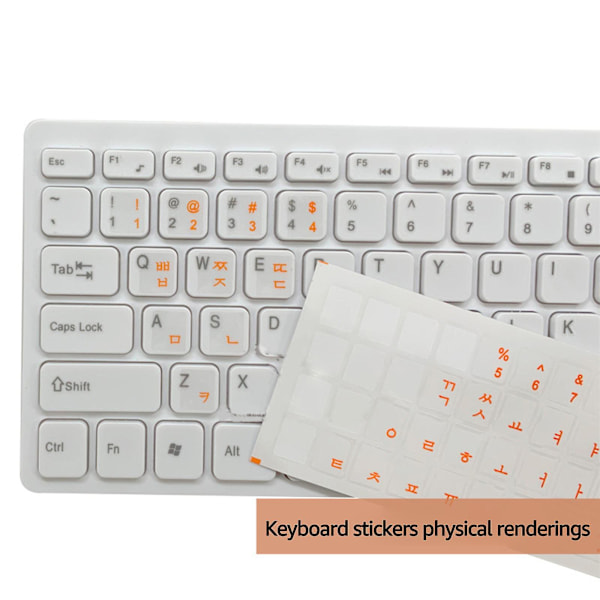 Koreanske Tastaturklistremerker Matt PVC Tastatur Klistremerke Bokstaver Transparent For PC Orange