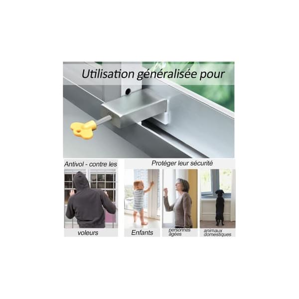 2 liukuoven lukon sarja säädettäville liukuikkunalukoille, liukuikkunalukko