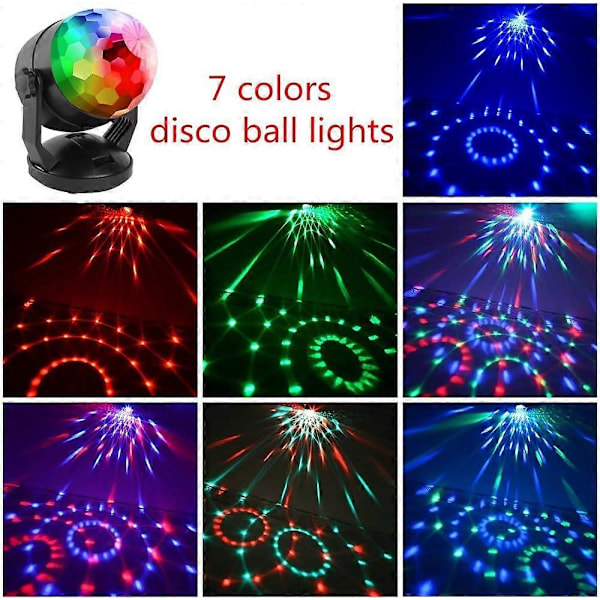 Mini Lydaktiverede Festlys Batteridrevet/USB Bærbar RGB Diskokugle Lys DJ Belysning Stroboskoplampe 7 Tilstande Scene Par Lys til Bil Hjem Værelse