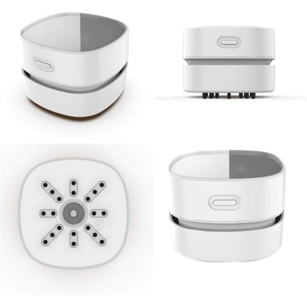 Trådløs mini-bordstøvsuger, USB-genopladelig, 90 minutters driftstid, 360° roterende, til fjernelse af støv