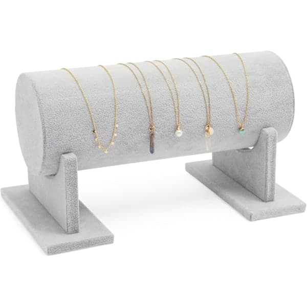 Grått Sammet Hårbandshållare/Smyckesorganisator, 30,5 x 18 cm