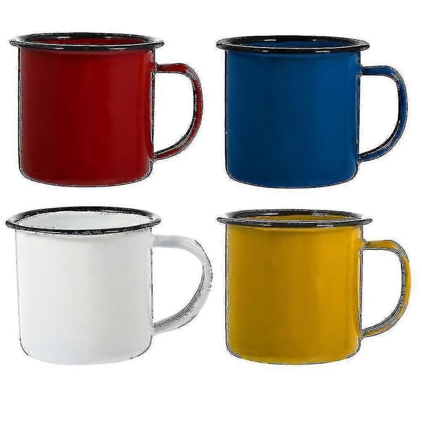 4 st Emaljmugg Vintage Campingmuggar Vattenmuggar Camping Kaffe Mjölkmuggar WG
