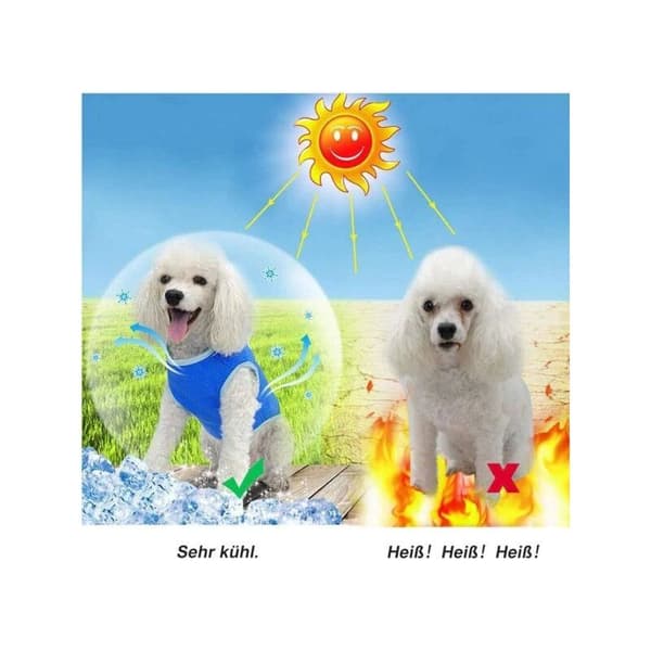 Sommerhundevest, pustende, gjenbrukbar, kjølende, polyester, vanntett, for alle hunder (M)