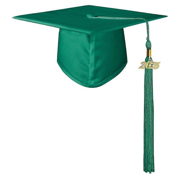 Matt Gradueringshatt for Voksne Unisex Justerbar Bachelorhatt med 2025-Charm Lange Dusker Gradueringsantrekk Bachelorhatt for College Gradueringsbilder Pa Green