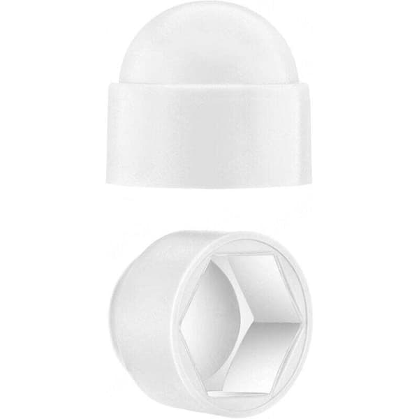 M10 møtrikhætter til 17 mm nøgle Hvid 50 stk.