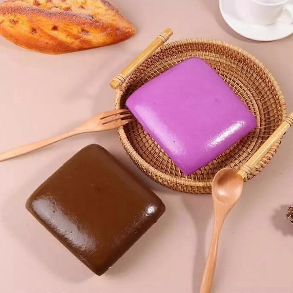 Klebrig Brød Squishy, Klebrig Toast Squishy, Toast Skivet Brød Stressleke purple rectangular