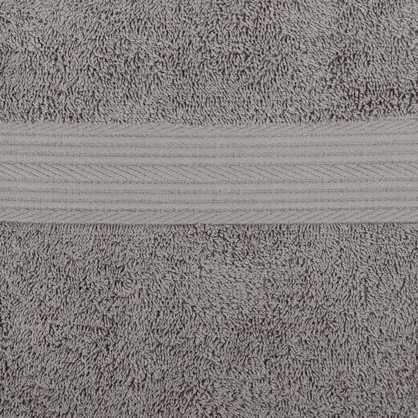 Sæt med 2 badehåndklæder i 100 % bomuld til badeværelset, falmebestandige, bløde og absorberende, 2 badehåndklæder, 70 x 140 cm, grå