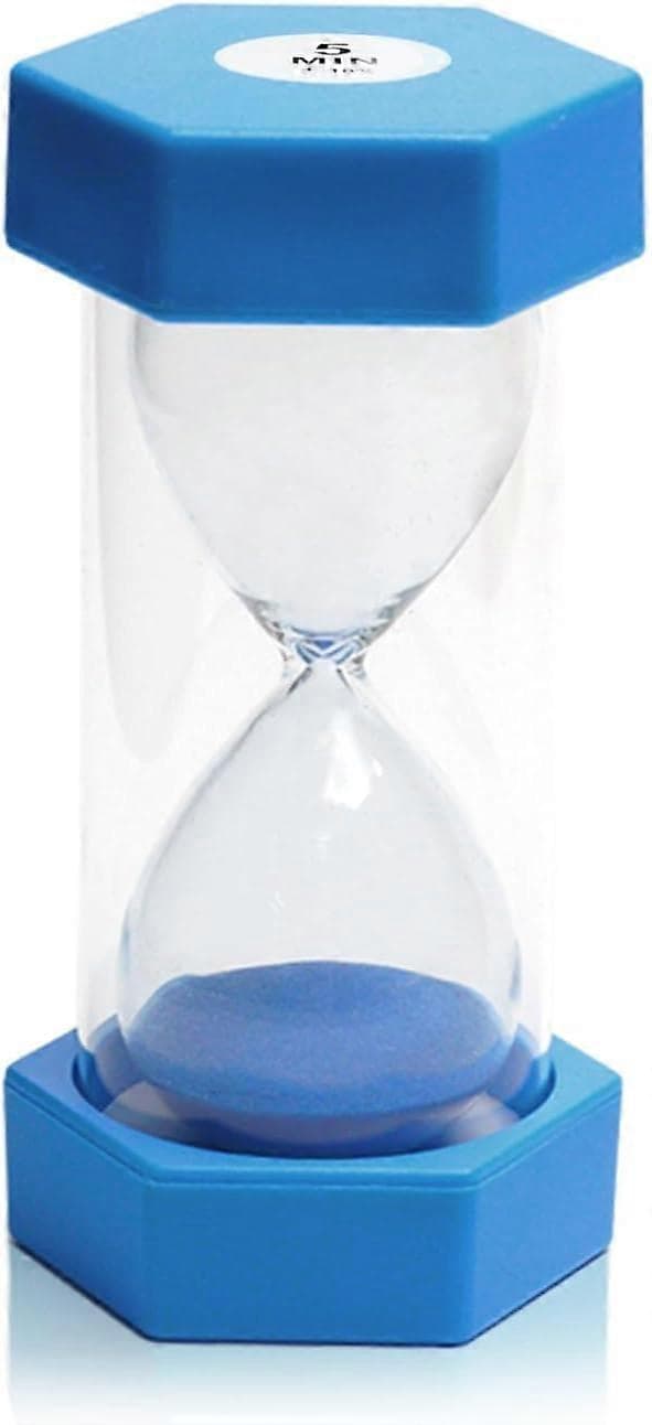 Sandtimer Set, Sandtimer, Sandtimer Set för Barn, Duschtimer, Glastimer, för Klassrumsspel, 5min, blå