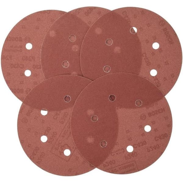 Slibeark - Pakke med 5 - Diameter 150 mm - Korn 240 - 6 Huller - Til Excenterslibere