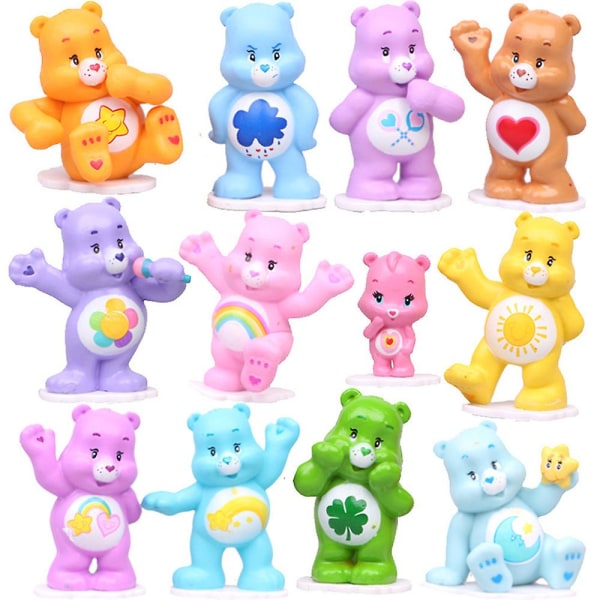 12-delad set av söt björnanime-figurmodell leksaksstaty