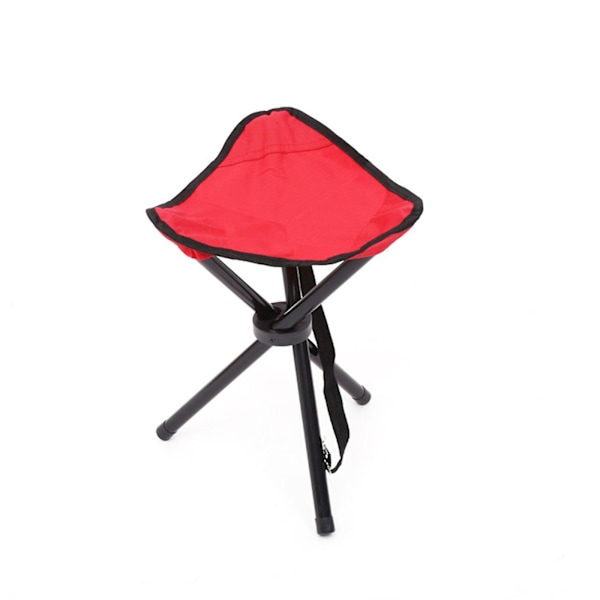 Bergsklättring Tri-Leg Pall Fällbar Campingbänk Bärbar Fiskestol för Camping Red