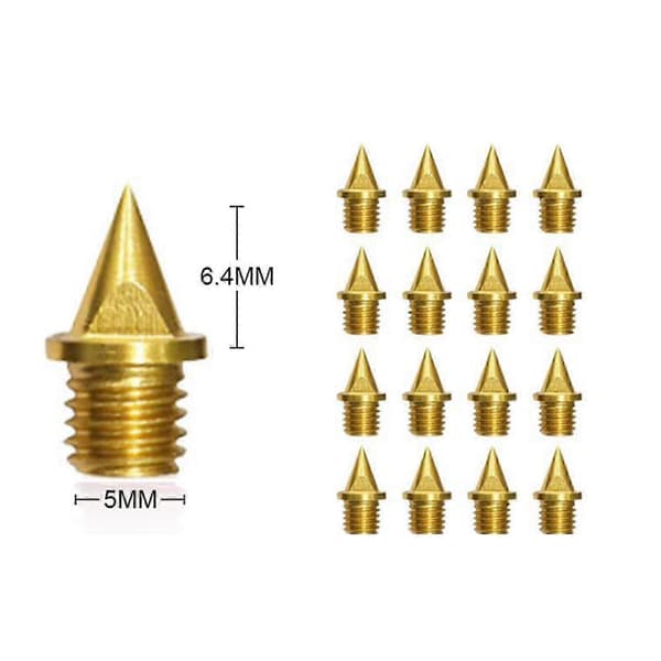 50-pakning 5 mm piggsko-pigger Erstatning Lette metallpigger for sprintløping Sport Voksne Gold