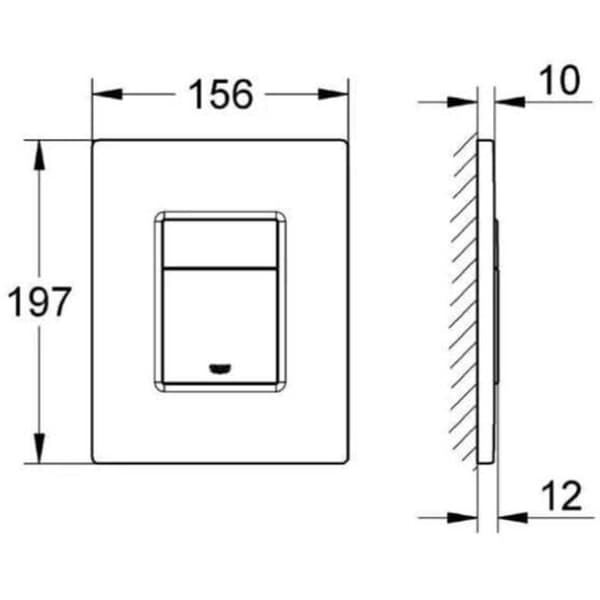 Passer til GROHE Skate Cosmopolitan toalettspylepanel, børstet rosegull finish, 156x197 mm, ABS-materiale, rektangulær - 38732DL0