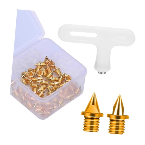 50-pakning 5 mm piggsko-pigger Erstatning Lette metallpigger for sprintløping Sport Voksne Gold