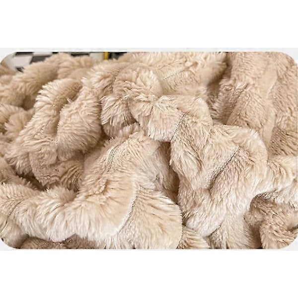 Fleece-torkkupeitto kotiin sohvalle tai sänkyyn, pehmeä ja pörröinen flanellipeitto khaki 150*200cm