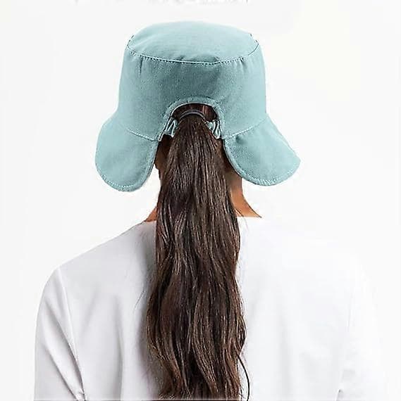 Hestehale Solhatte til Kvinder Strandhat Fiskerhat, Beige