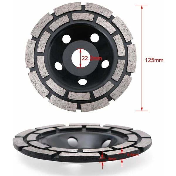 Diamantslibeskive, 125 mm Diamantslibeskive til Beton, Universal Diamantslibeskive til Slibning af Beton, Sten, Granit, Afretningslag
