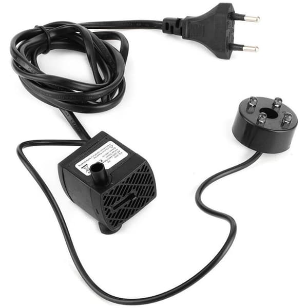 Stille springvandspumpe med LED - Til miniature stenhaver og hydroponics - EU-stik AC220-240V - Kompakt design