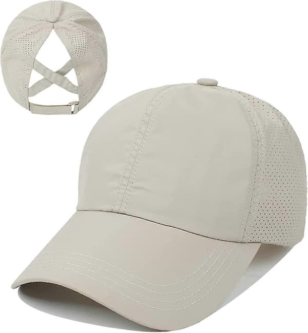Basebollkeps med hästsvanshål Khaki