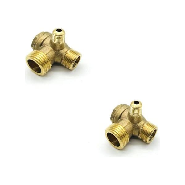 2 st kompressor backventil, 3-ports luftkompressor backventil 20×16×10mm för anslutningsdetaljer till luftkompressor