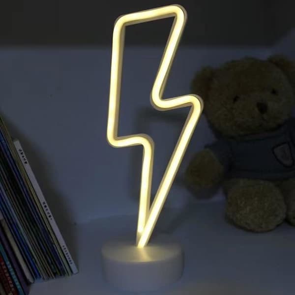 LED-neonskylt, sovrumsdekoration, nattlampa, inomhusbelysning, batteri- och USB-driven (varmvitt ljus)
