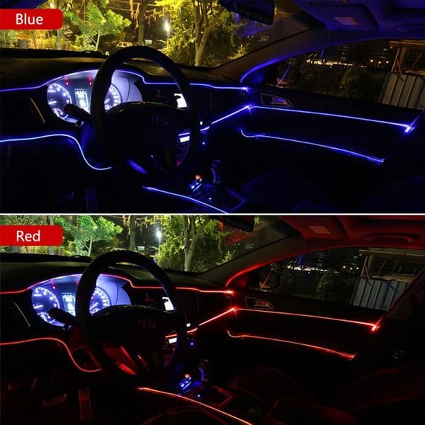 2 metrin punainen LED-auton sisätilan koristevalonauha red