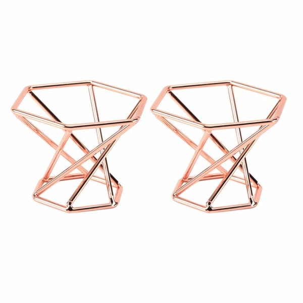 2 metal make-up puff holdere, make-up puff tørrestativ (rosenguld)