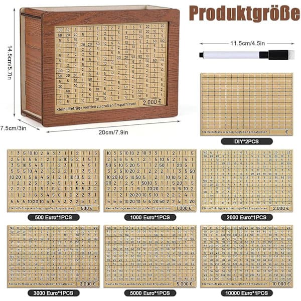 Träspargris, spargris med siffror, kryssningsfartyg, träspargris, spargris med kalkylator som mål