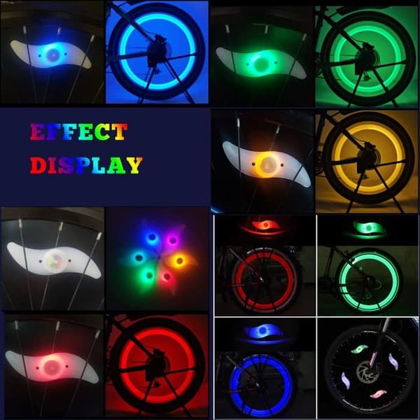 LED-sykkelhjullys, 5 stk. sykkelhjullys, vanntett LED-dekklys med 3 blinkende moduser, eikelys til sykkel