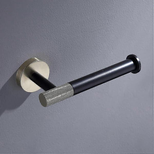 Toiletpapirholder i rustfrit stål, papirholder til vægmontering, børstet guld og mat sort, toiletrulleholder