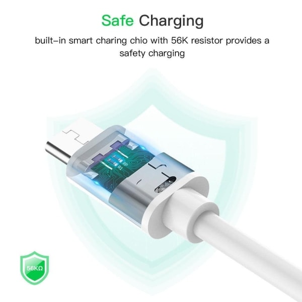 3x 5A USB 3.1 A - USB C SuperCharge 2M Vit en storlek