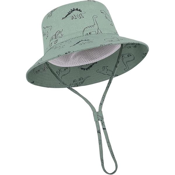 Baby Solhatt Småbarn Solskyddshatt för Baby Pojkar Flickor Barn Sommar Bucket Hatt UPF 50+ Vikbar Strandhatt Green