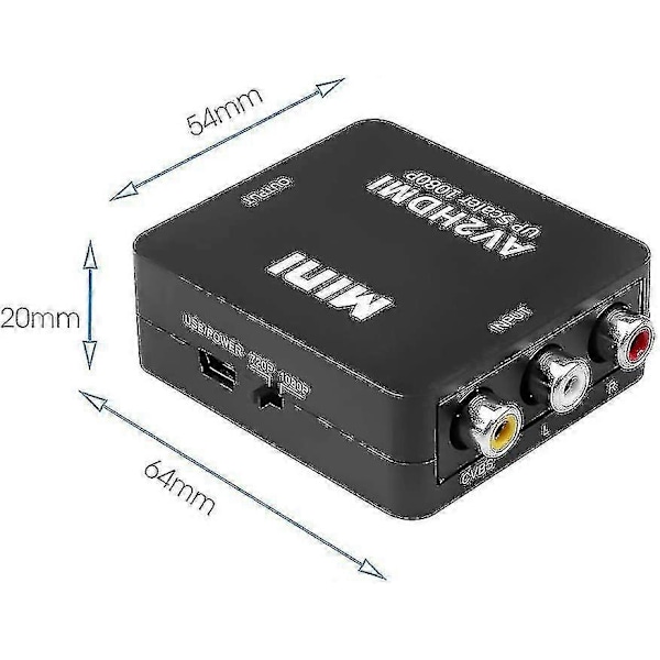 Wii HDMI Adapter, Wii til HDMI 720/1080p HD Konverter Adapter med 3.5mm Lydudgang, Wii 2 HDMI Konverter til Wii Monitor Projektor TV Ghtc