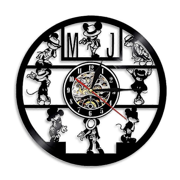 Berömd sångare Michael Jackson Skivspelare Väggklocka Musik Skiva Konst Vinylklocka Retro Nostalgisk Väggklocka