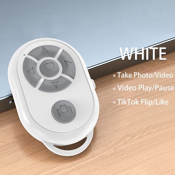 Bluetooth fjernbetjening til videokamera til mobiltelefon white