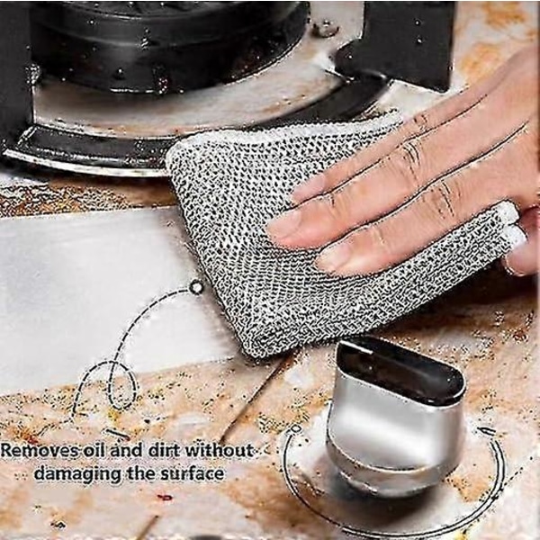 Ripesikker Oppvaskklut i Metall - Multifunksjonelle Oppvaskkluter for Våt og Tørr Bruk - Kjøkkenhåndklær - Bra 25pcs B-double layer