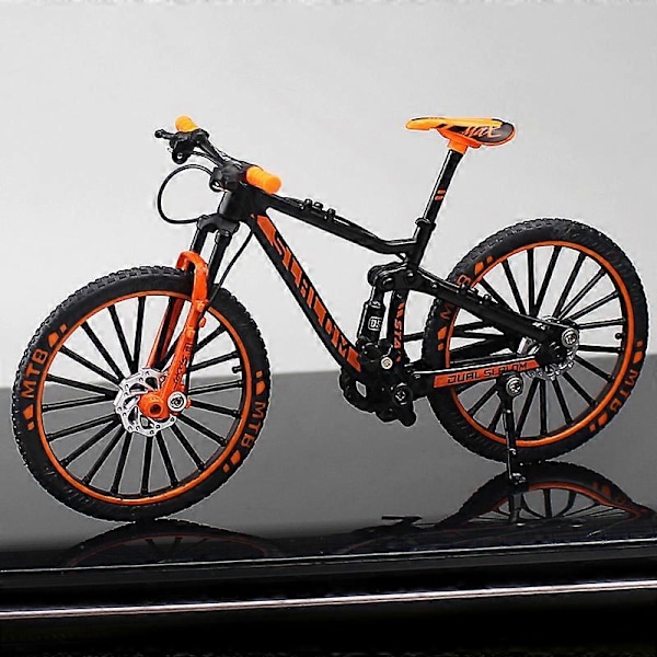 Mini 1:10 Legert Sykkel Skala Modell Skrivebordssimulering Ornament Finger Terrengsykler Leketøy Orange