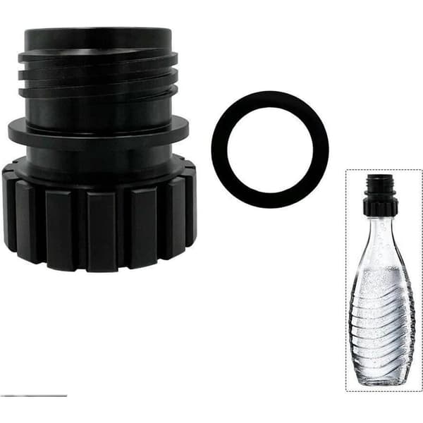 Adapter för Sodastream Crystal glasflaska till plastflaska Svart