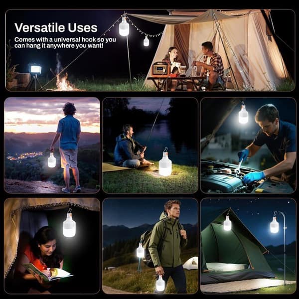 2 stk 40W LED-campinglykter, USB-oppladbare, 3 lysmoduser, bærbar utendørslykt for camping og fiske