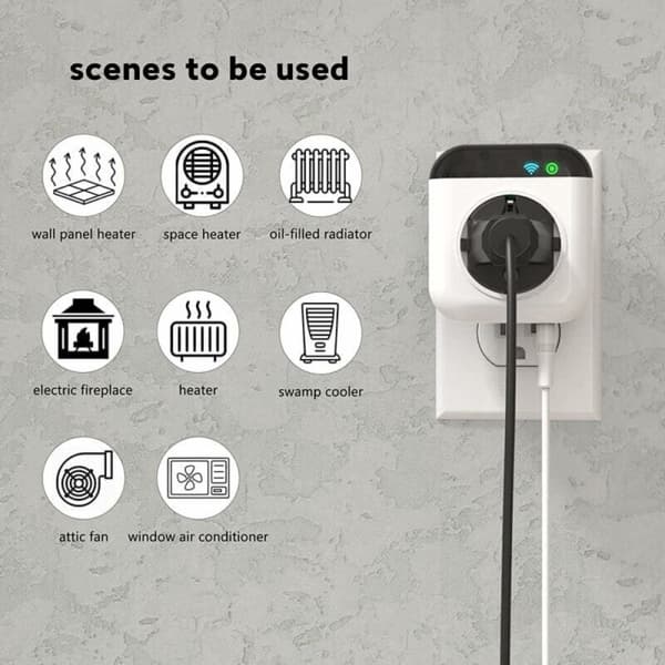 Programmerbar WiFi termostatisk stik med sensor, WiFi digitalt kontrolstik med app