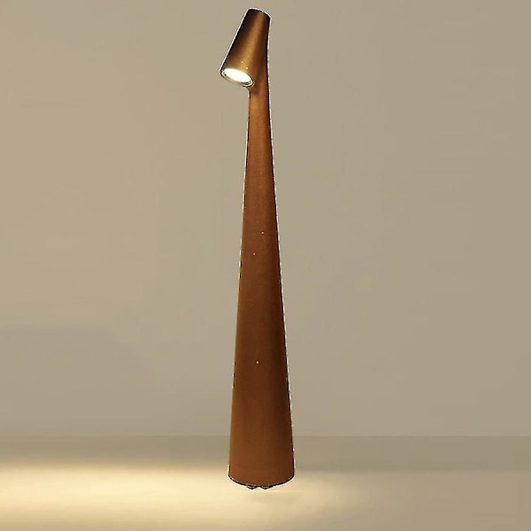 Trådløs bordlampe, oppladbar LED-skrivebordslampe for innendørs og utendørs bruk Brown 13.8in