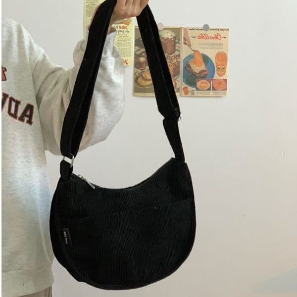 Lærred skuldertaske Crossbody taske SORT - spot salg sort black