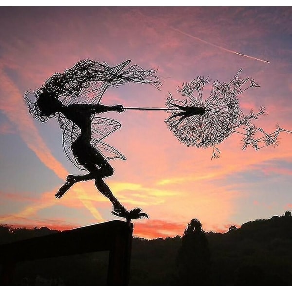 NY Dansende Fe Løvetand Statue Ornament Indsatser Gratis Dandelion G